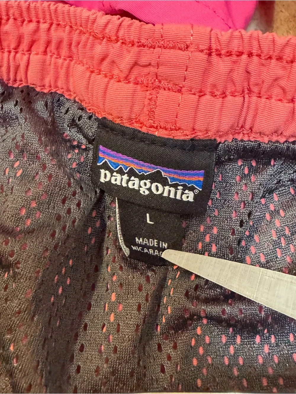Patagonia Men’s Baggies Bundle 2 Pairs Pink Coral Hiking Outdoor Shorts Large